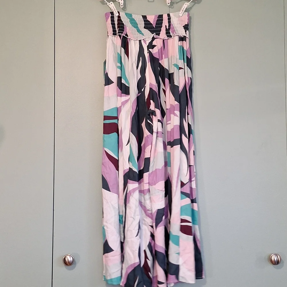 Nwt Free Destinations Purple And Blue Flowy Summer Beach Pant Size Large - Picture 7 of 8